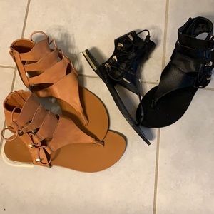 Two pairs ankle sandals
